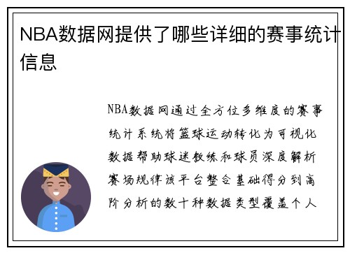 NBA数据网提供了哪些详细的赛事统计信息